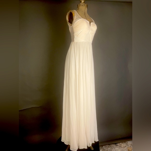 Silk and Sequence White Dress - Picture 1 of 16